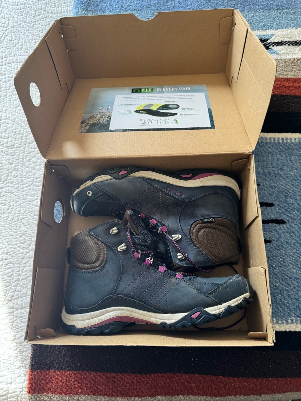 Oboz Hiking Boots with Pink Accents like new